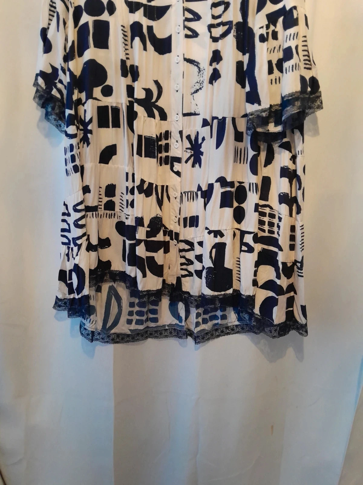 Lange tuniek in blousestijl, Maat 5XL, asymmetrisch – photo 2
